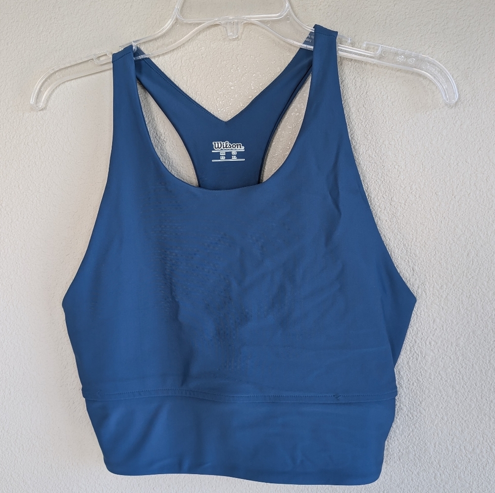 Wilson Size XL Women's Deep Blue Sports Bra Racer Back Style